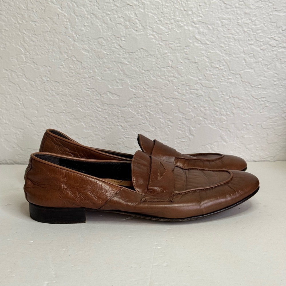Mara Bini Leather Loafers Tripon Cuoio Women’s Italy Size 37